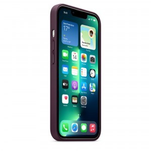 iPhone 13 Pro bőrtok sötét meggypiros (MM1A3ZM/A) Apple gyári MagSafe-rögzítésű