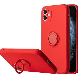 iPhone 12 Pro Vennus szilikon tok hátlapi gyűrűvel piros