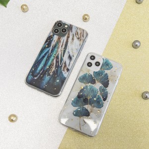 Samsung Galaxy S21 FE Gold Glam tok Feathers