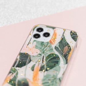 iPhone 13 Pro Gold Glam tok Flowerbed - virágos