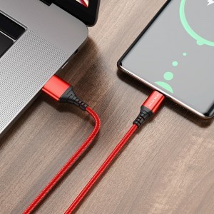 Borofone BX54 Ultra Bright USB - USB Type-C kábel 2.4A 1m piros
