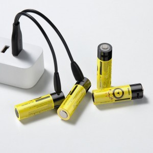Baseus 2x 1920mAh AA R6 újratölthető elem beépített micro USB töltőporttal fekete és sárga színben (PCWH000211)