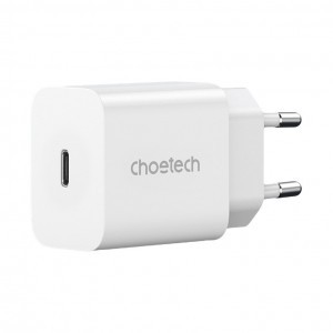 Choetech USB fali töltő adapter Type C 20W tápellátás + USB C - Lightning kábel 1,2m fehér (PD5005)