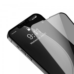 iPhone 13 Pro Max/14 Plus Baseus Anti Spy Full Screen Glass 0,23mm 2x kijelzővédő üvegfólia fekete kerettel (SGQP020501)