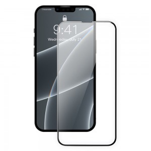 iPhone 13 / 13 Pro / 14 Baseus Full Screen Porcelain Glass 0,3mm 2x kijelzővédő üvegfólia fekete kerettel (SGQP030101)