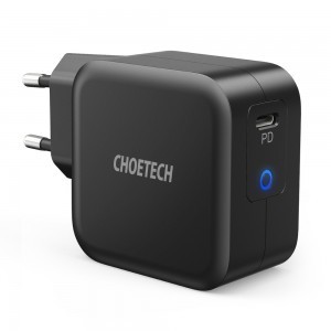 Choetech GaN USB Type C fali töltő adapter 61W Power Delivery fekete (Q6006)