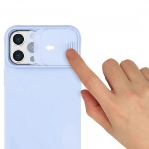 iPhone 12 Mini Nexeri Szilikon tok kameralencse védővel világoskék