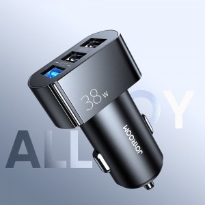 Joyroom autós töltő Quick Charge 3.0 4,5A 38W 3x USB fekete (C-A19)