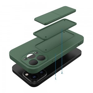 iPhone 13 Wozinsky Kickstand flexibilis szilikon tok menta zöld
