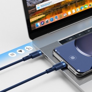 Joyroom USB Type C - USB Type C kábel 3A 1.8m kék