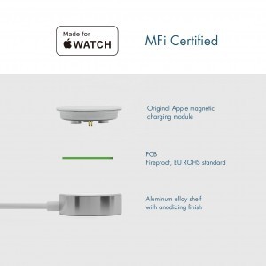 Apple Watch MFi mágneses vezeték nélküli töltő USB-C csatlakozással (AC-10)
