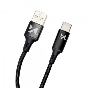 Wozinsky USB - USB Type-C 2.4A 2m kábel fekete (WUC-C2B)