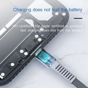 MFi iPhone töltőkábel USB-C - lightning 1m szürke (CA-08)