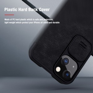 iPhone 13 Nillkin Qin Pro bőr fliptok fekete