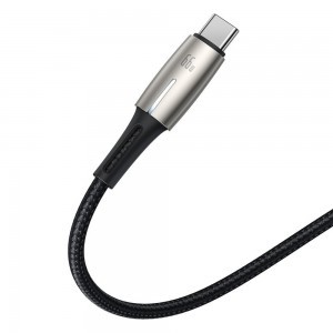 Baseus Water Drop USB - USB Typ C kábel 66 W (11 V / 6 A) 1 m fekete