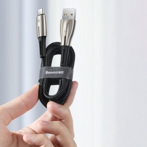 Baseus Water Drop USB - USB Typ C kábel 66 W (11 V / 6 A) 1 m fekete