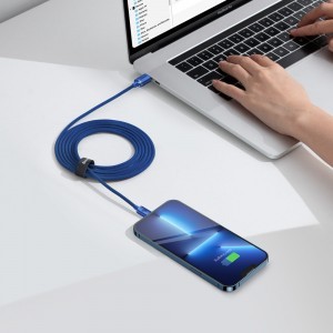 Baseus Crystal Shine gyors töltős adat kábel USB Type C - USB Type C 100W 2m kék
