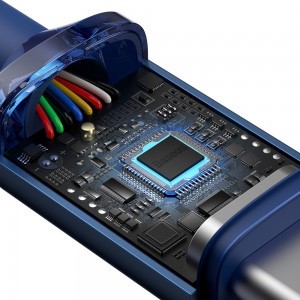 Baseus Crystal Shine gyors töltős adat kábel USB Type C - USB Type C 100W 2m kék