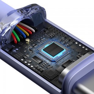 Baseus Crystal Shine gyors töltős adat kábel USB Type C - USB Type C 100W 2m lila