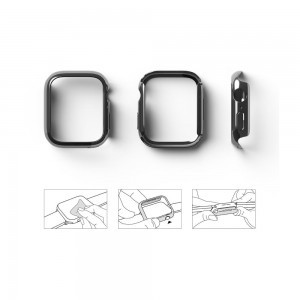 Apple Watch 7 45 mm Ringke Slim 2x Tok Átlátszó / Sötét Króm