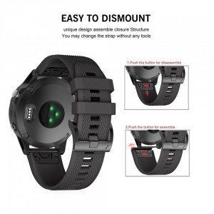 Garmin Fenix 3/5X/3HR/5X PLUS/6X/6X PRO/7X Tech-Protect Smooth óraszíj fekete