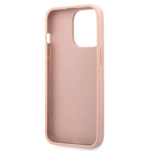 iPhone 13 Pro Guess GUHCP13LSA4GSPI Saffiano Metal Logo tok 4G pink