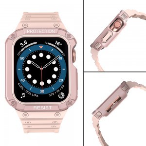 Apple Watch 8/7/6/5/4/3/2 / SE (41/40 / 38mm) Armored Óraszíj és Tok Pink
