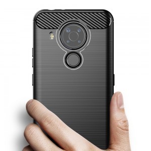 Nokia 5.4 Carbon szénszál mintájú TPU tok fekete