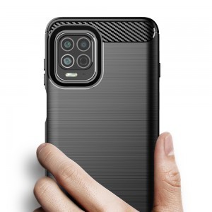 Motorola Moto G100 / Edge S Carbon szénszál mintájú TPU tok fekete