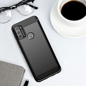 Motorola Moto G50 Carbon szénszál mintájú TPU tok fekete