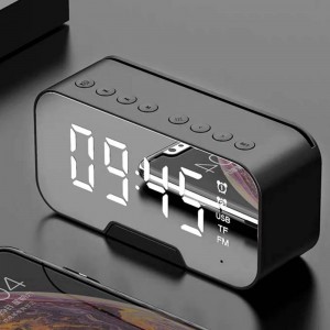 Led tüköróra Bluetooth 5.0 hangszóró FM rádió hőmérő ébresztőóra és mikrofon fekete