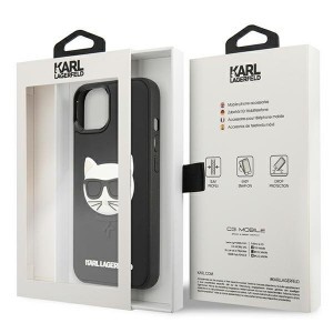 iPhone 13 Mini 5.4'' Karl Lagerfeld KLHCP13SCH3DBK 3D Rubber Choupette tok fekete