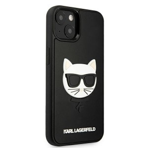 iPhone 13 Mini 5.4'' Karl Lagerfeld KLHCP13SCH3DBK 3D Rubber Choupette tok fekete