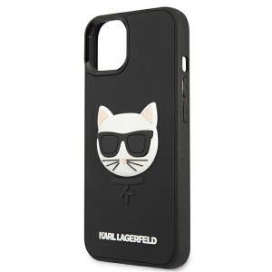 iPhone 13 Mini 5.4'' Karl Lagerfeld KLHCP13SCH3DBK 3D Rubber Choupette tok fekete