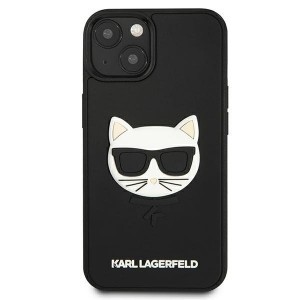 iPhone 13 Mini 5.4'' Karl Lagerfeld KLHCP13SCH3DBK 3D Rubber Choupette tok fekete