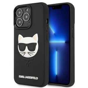 iPhone 13 Pro Max 6.7'' Karl Lagerfeld KLHCP13XCH3DBK 3D Rubber Choupette tok fekete