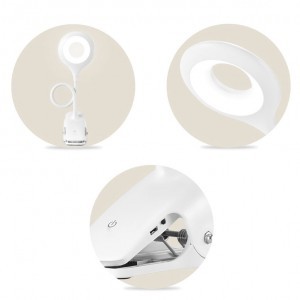 Vezeték nélküli asztali csíptethetős LED lámpa fehér