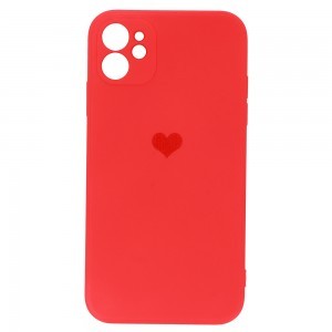 iPhone 11 Vennus szilikon tok szív mintával piros
