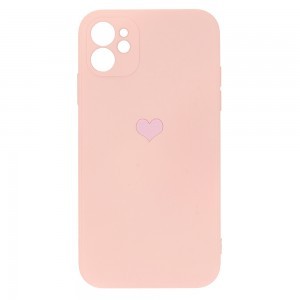 iPhone 11 Vennus szilikon tok szív mintával rózsaszín