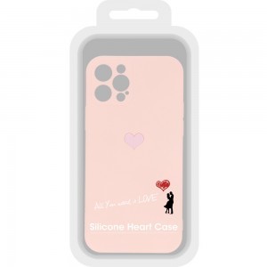 iPhone 12 Pro Vennus szilikon tok szív mintával rózsaszín