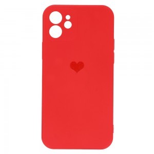iPhone 12 Vennus szilikon tok szív mintával piros