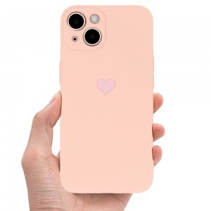 iPhone 13 Vennus szilikon tok szív mintával rózsaszín