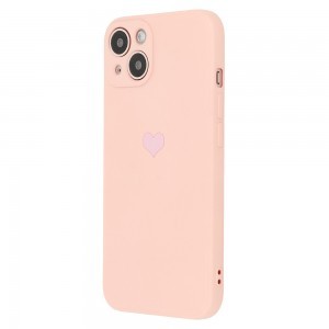 iPhone 13 Vennus szilikon tok szív mintával rózsaszín