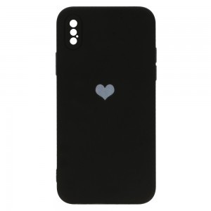 iPhone X/XS Vennus szilikon tok szív mintával fekete