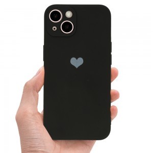 iPhone X/XS Vennus szilikon tok szív mintával fekete
