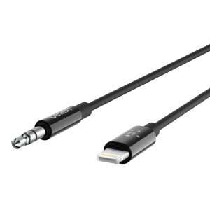 Belkin Lightning - 3.5mm audio jack kábel 0.9m, fekete (AV10172bt03-BLK)
