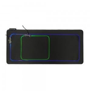 Gamer egérpad fekete LED RGB 10 mód 80x30cm