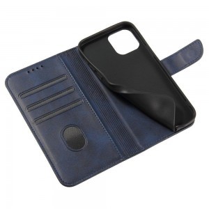 Xiaomi Redmi Note 11 5G mágneses PU bőr fliptok kártyatartóval kék Alphajack