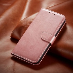 Xiaomi Redmi Note 11 5G mágneses PU bőr fliptok kártyatartóval rózsaszín Alphajack