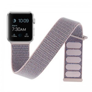 Apple Watch 4/5/6/7/8/SE/Ultra (42/44/45/49mm) nylon óraszíj rózsaszín homok színű Alphajack